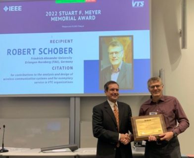 Towards entry "CME-Professor Robert Schober receives the IEEE Stuart Meyer Memorial Award"